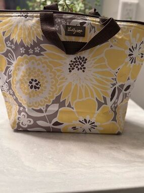 thirty-one Yellow and Gray Floral Insulated Lunch Tote